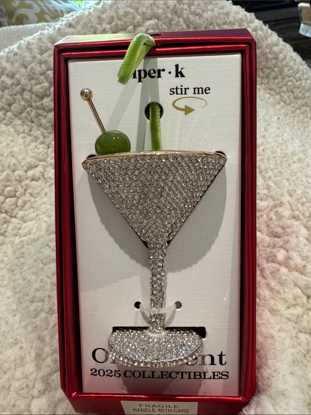 Piper k 🍸 martini rhinestone ornament stir me gift